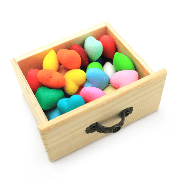 Cuentas Silicona Corazón Para Mordedores