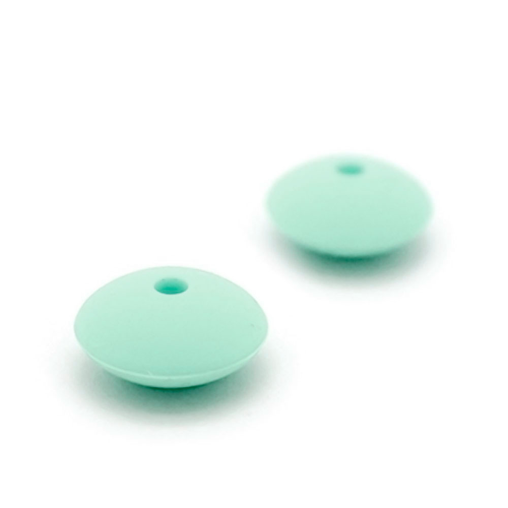 Silikonperlen beißring pastellblau für schnullerhaltern