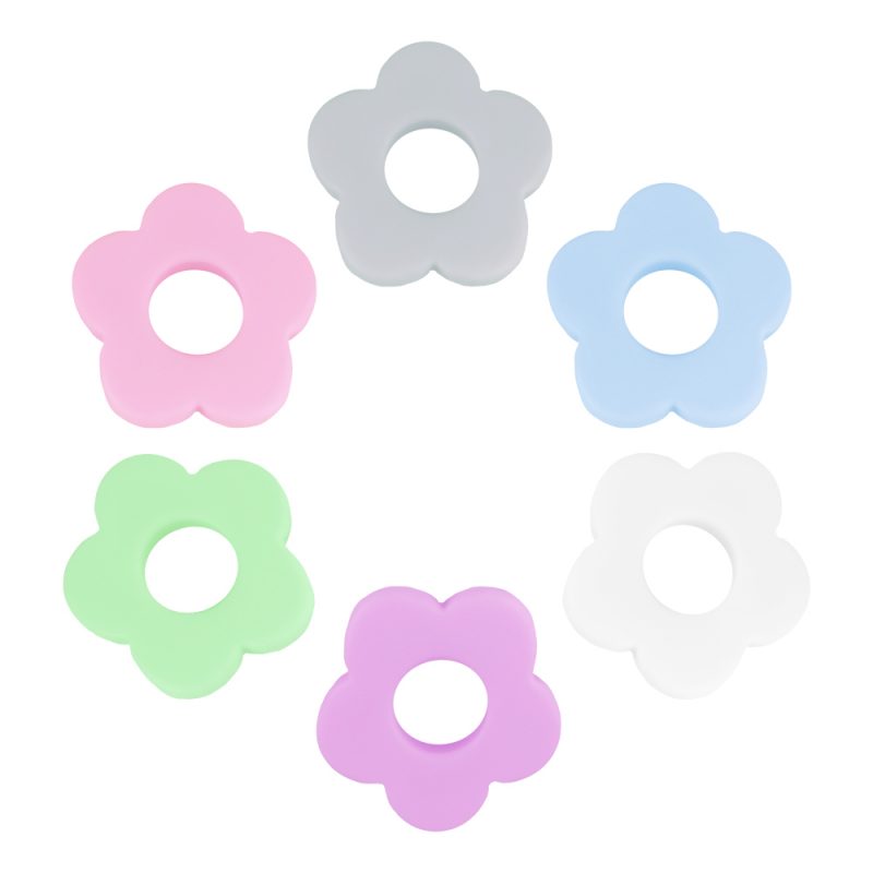 Cuentas de  flor de silicona para bebé