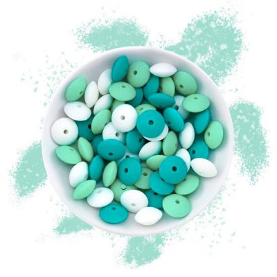 Cuentas ábaco silicona turquesa montar chupeteros