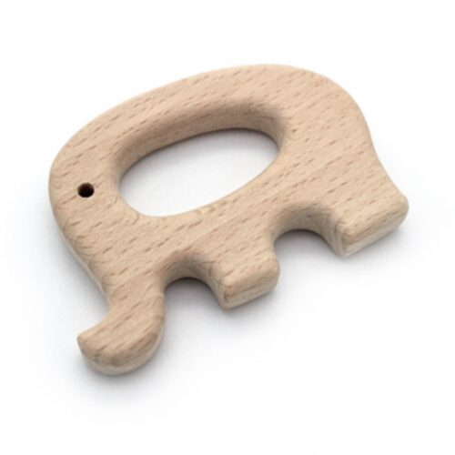 Anneau de dentition éléphant en bois