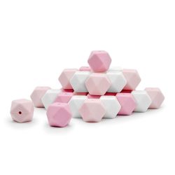 Perline esagonali silicone rose