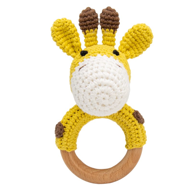 Sonajero de jirafa crochet para bebé