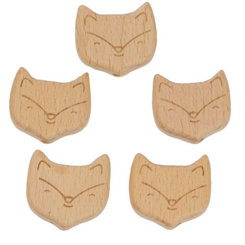 5 Zorrito Cuentas de Madera Haya