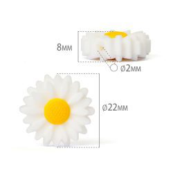 Margarida de contas silicone para porta-chupeta