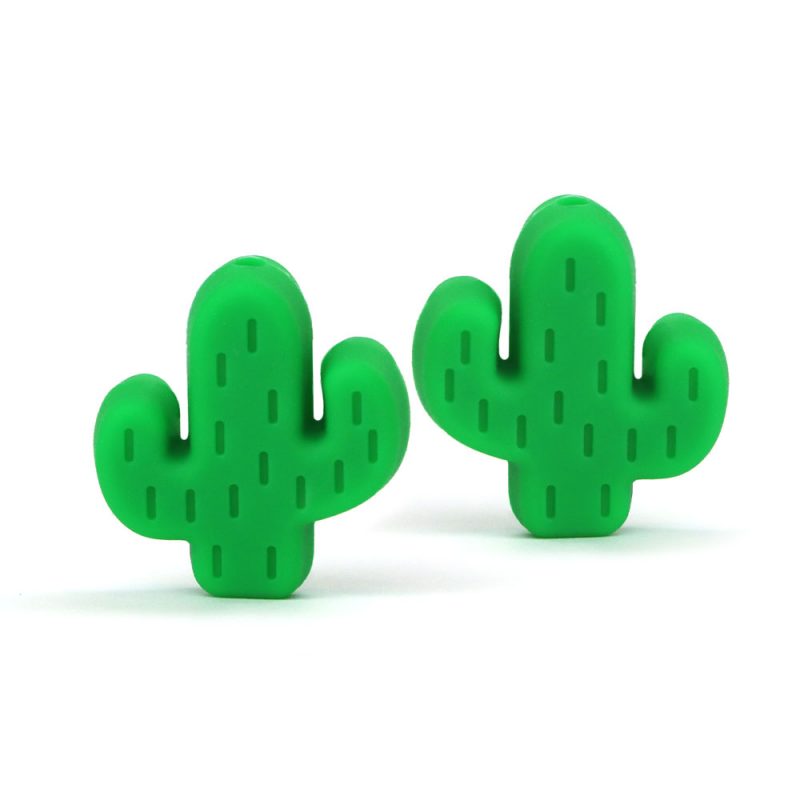 Cactus cuentas de silicona para chupeteros